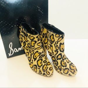 Sam Edelman Nude Leopard Heeled Boot